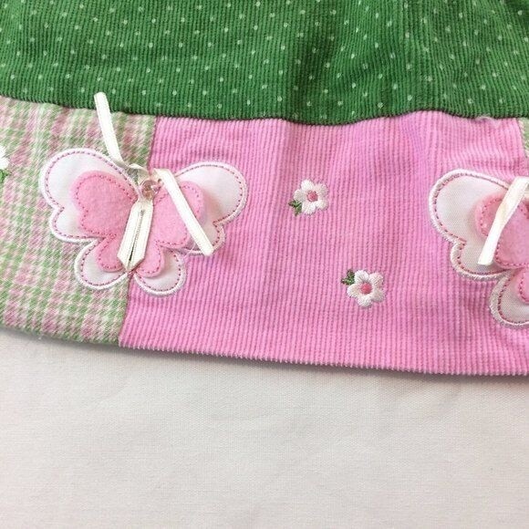 Baby Dress Rare Too Size 24 months One Piece Twill Corduroy Jumper Green Spring - Picture 6 of 12